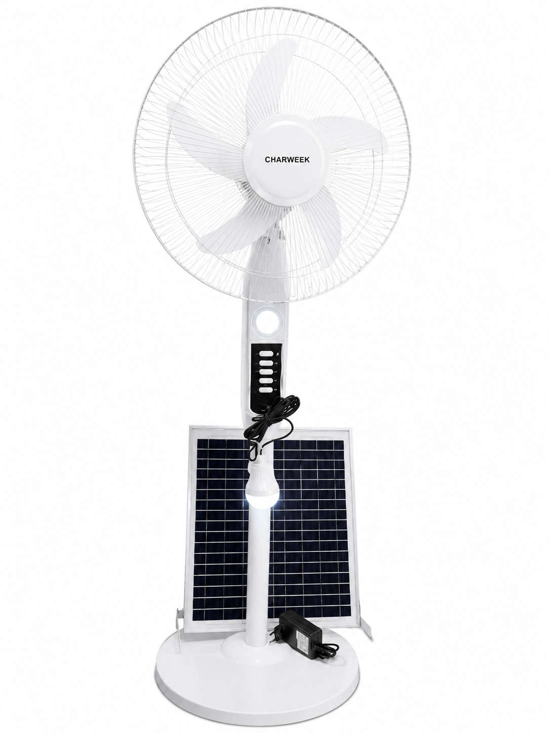 Charweek 16'' Rechargeable Solar Standing Fan