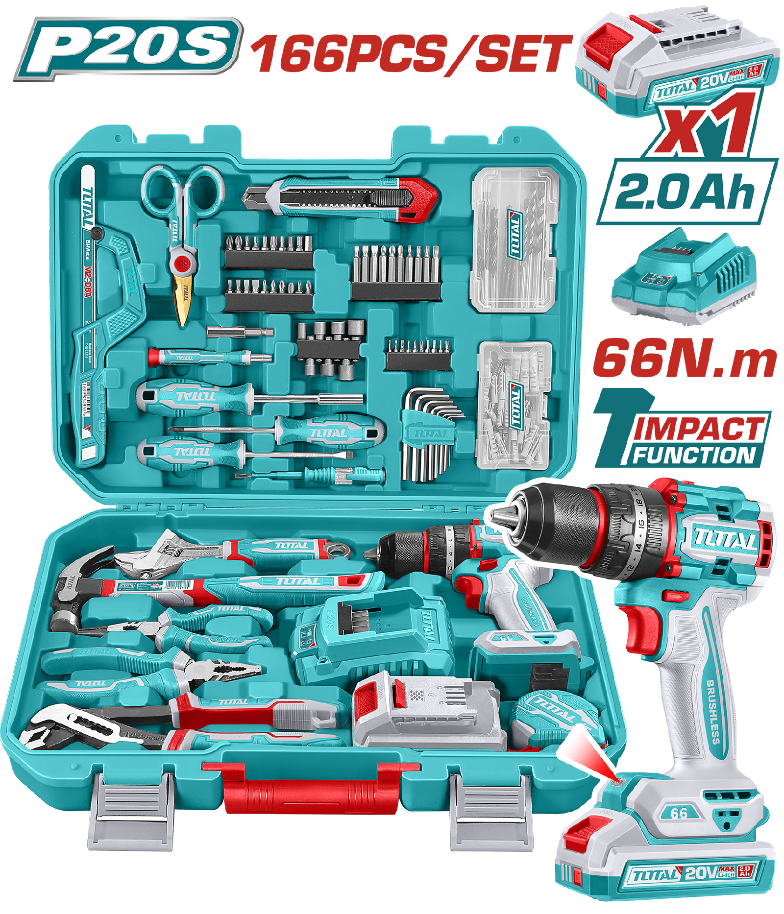 Total Professional Tool Kit 166 Pcs